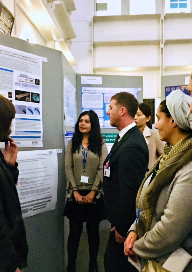 Khushi at the poster session in the RIQI event