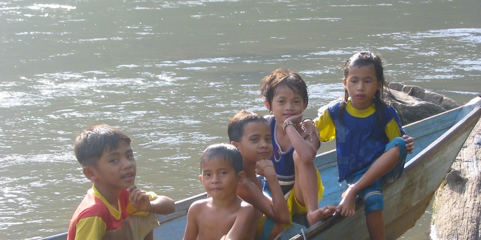Kids on a boat
