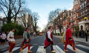 Eastern Band of Cherokee Indians members recreate the Abbey Road EP Cover