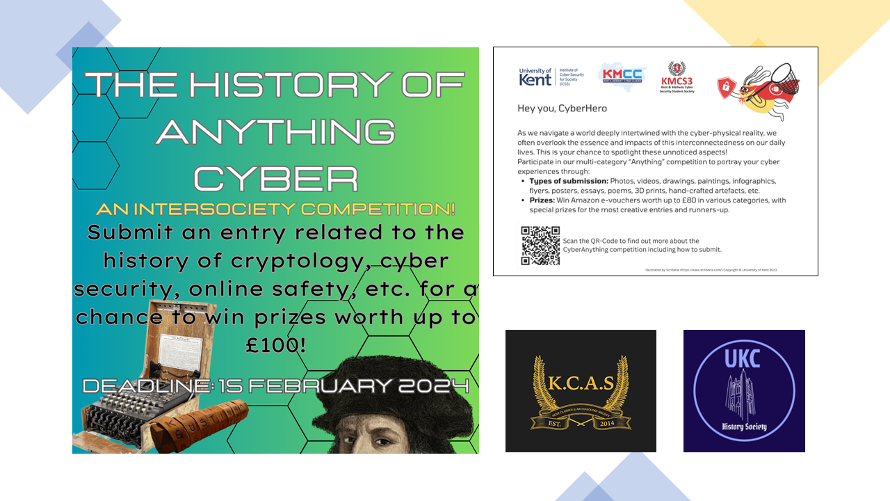2023-24 CyberAnything Competition - History Society+KCAS Sub-Competition banner