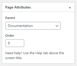 Page attributes