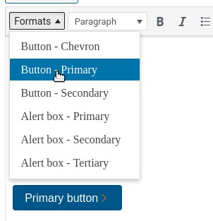 clicking Primary button under the Formats drop down on the content panel