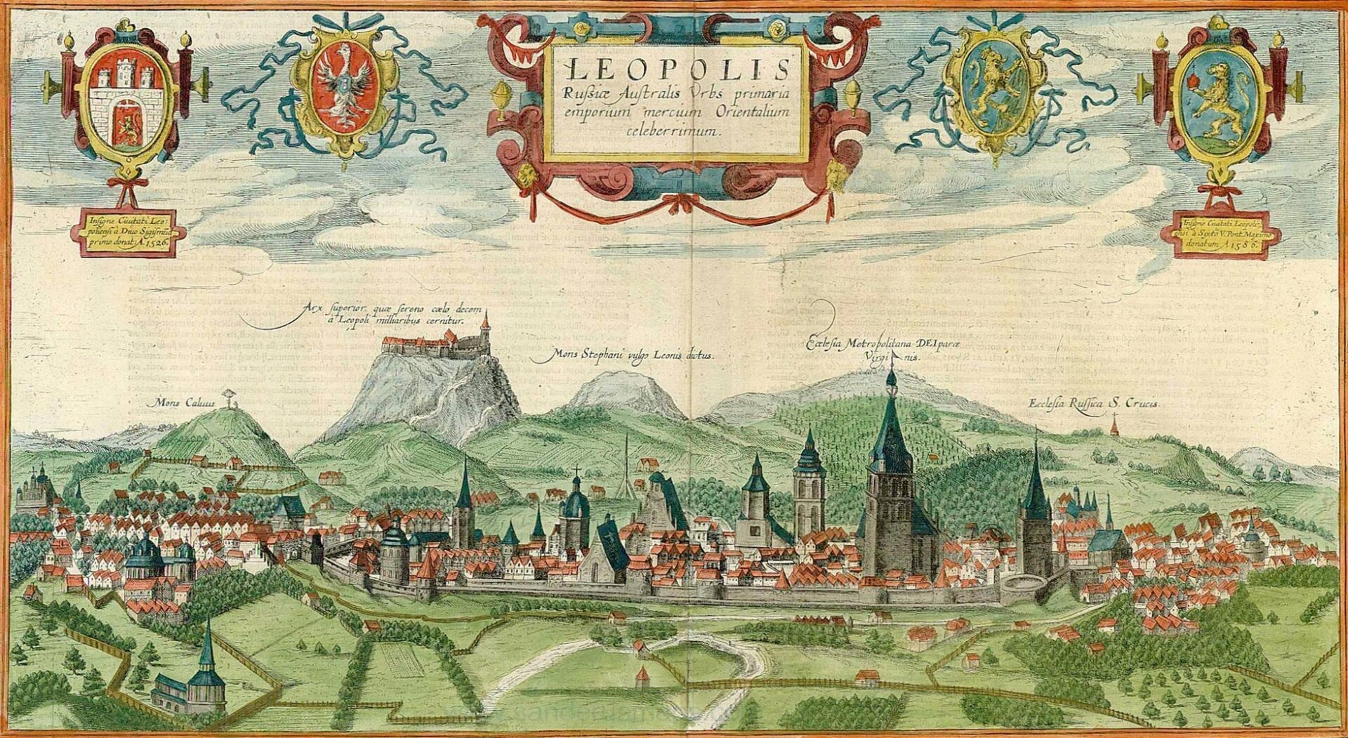 Engraving with a panorama of Lviv by Abraham Hogenberg, year of creation 1618.