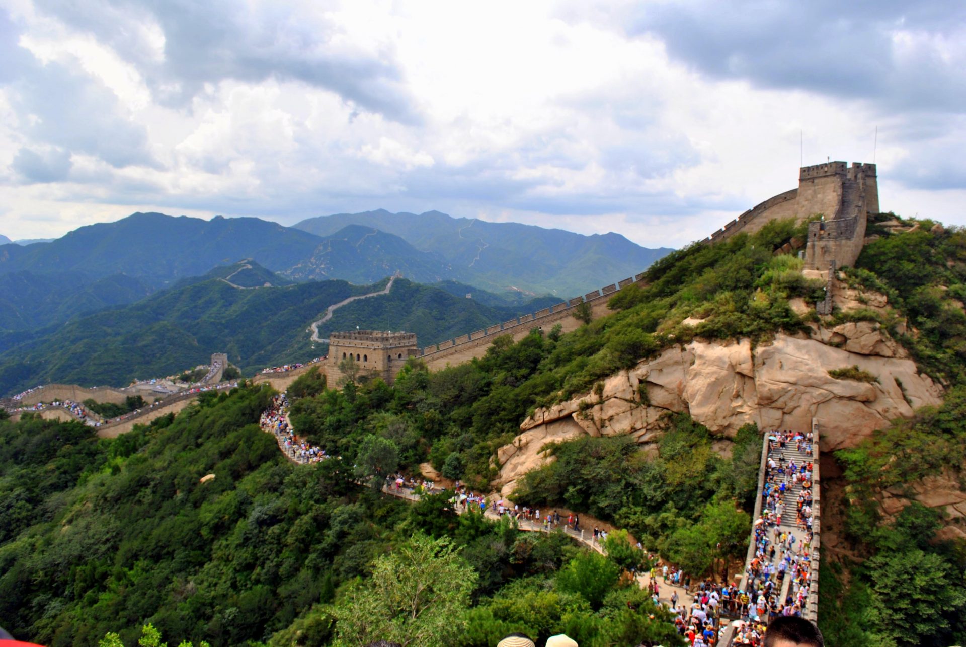 Tourists on the Great Wall of China