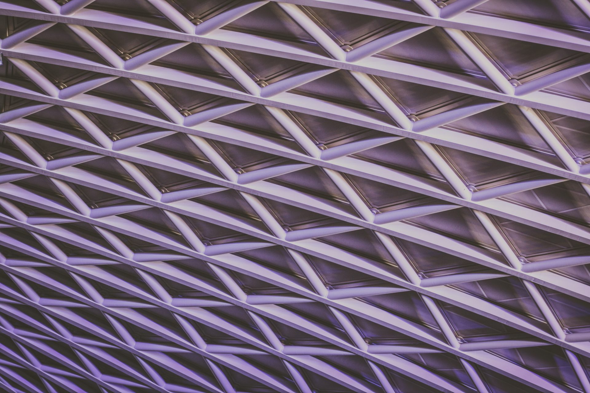 A structure made up of a symmetrical lattice of triangular components
