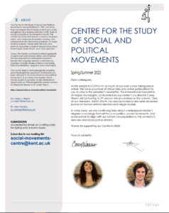 Front page of Centre newsletter 