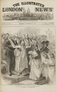After William Simpson, ‘H.R.H The Prince of Wales at the School Children’s Fete, Bombay’, wood engraving, Illustrated London News, 11 December 1875, p. 569.