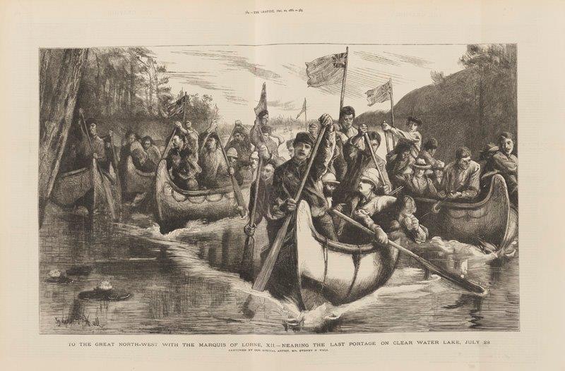 To The Great North-West with the Marquis of Lorne, XII – Nearing the Last Portage on Clear Water Lake, July 28, published in the Graphic, 10 December 1881, pp 584-5.